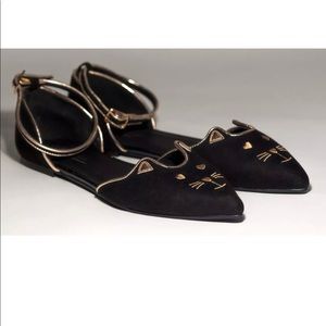 Asos Faux Suede Cat Flats Pointed Toe